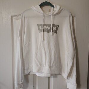 Levi's White Hoodies Printed Sparkled Size L